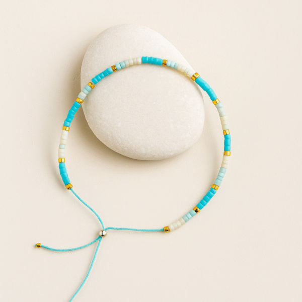 _Elegant Beaded Bracelet Aqua Miyuki Bracelet